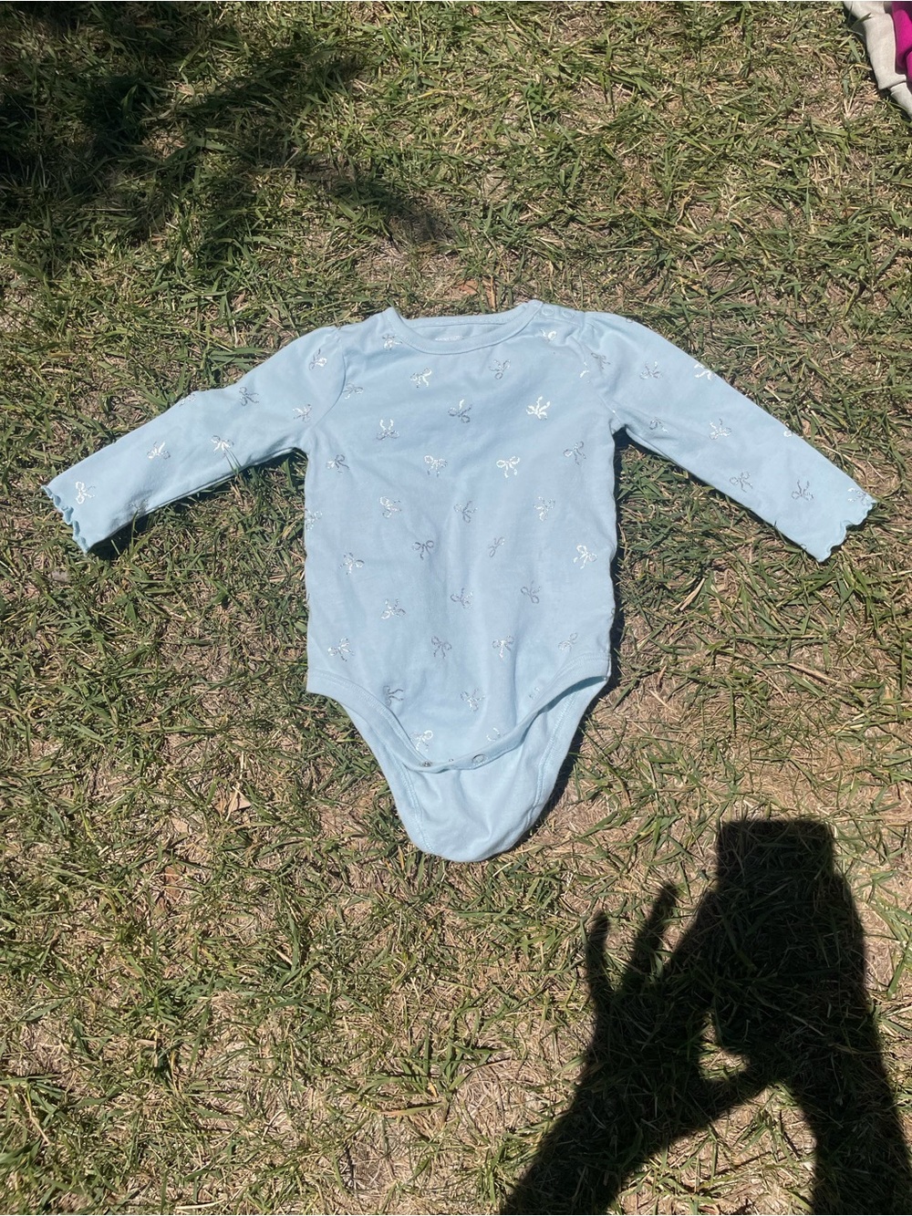 Baby Long-Sleeve One-Piece Bodysuit - Light Blue